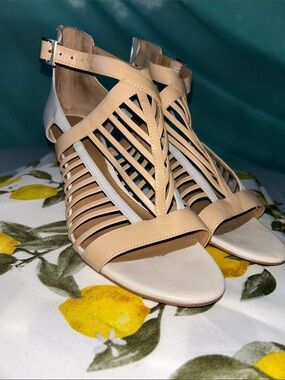 Calvin Klein Strappy Peep-Toe Heels 10M